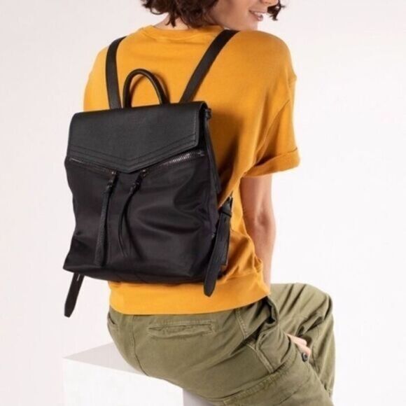 Botkier New York Black Mini Trigger Backpack Nylon Daypack Bag - Picture 1 of 7